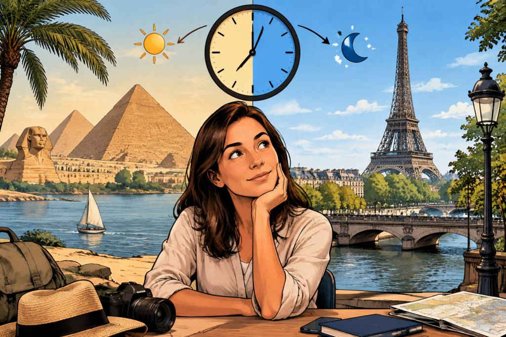 Décalage horaire Égypte France : combien d’heures de différence ?